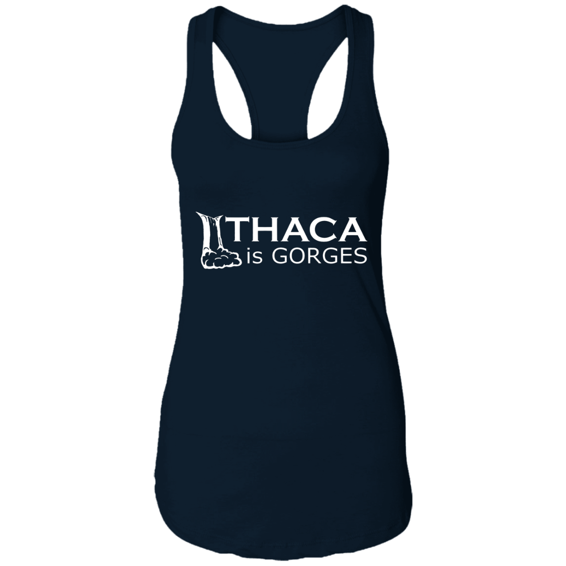Ithaca Is Gorges Ladies Tank (White Graphic)
