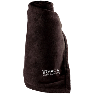 Ithaca Is Gorges Large Fleece Blanket (White Graphic)