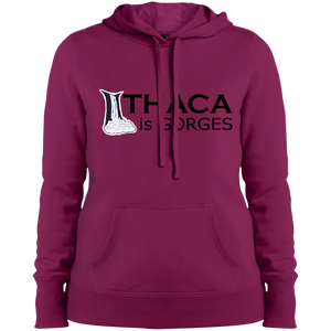 Ithaca Is Gorges Ladies Sports Pullover Hooded Sweatshirt (Color Graphic on Front)