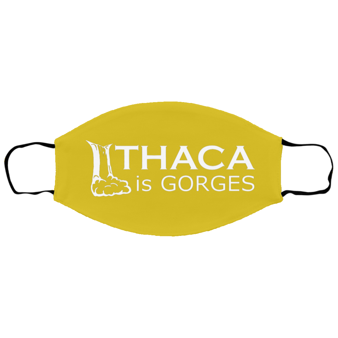 Ithaca Is Gorges - Sm/Med Face Mask (White Graphic)