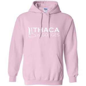 Ithaca Is Gorges Pullover Hoodie 8 oz. (White Graphic on Front)