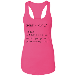 Definition of a Boat Ladies Tank (Black Graphic)