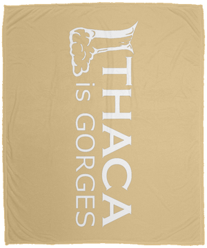 Ithaca Is Gorges Cozy Plush Fleece Blanket - 50x60 (White Graphic)
