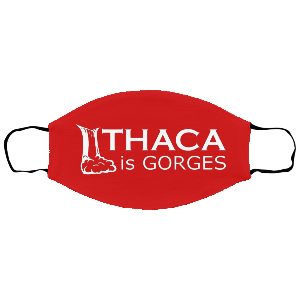 Ithaca Is Gorges - Sm/Med Face Mask (White Graphic)