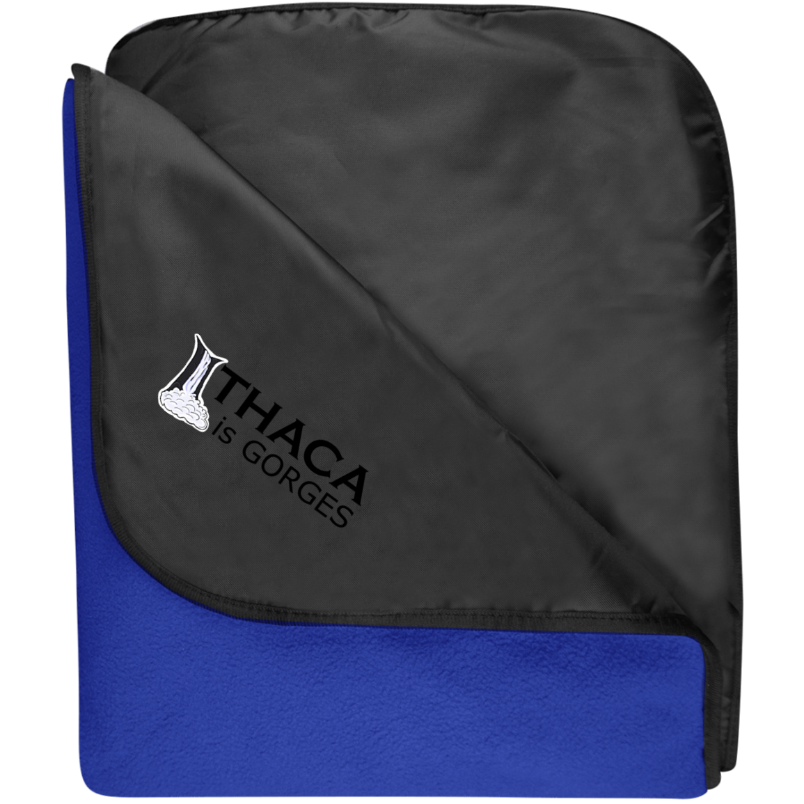 Ithaca Is Gorges Fleece & Poly Travel Blanket (Color Graphic)