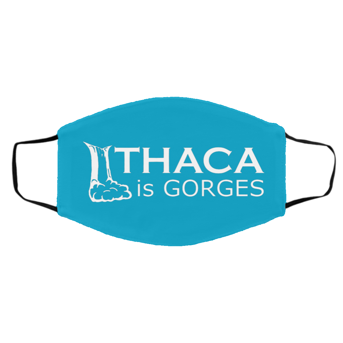Ithaca Is Gorges - Med/Lg Face Mask (White Graphic)