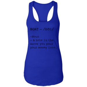 Definition of a Boat Ladies Tank (Black Graphic)