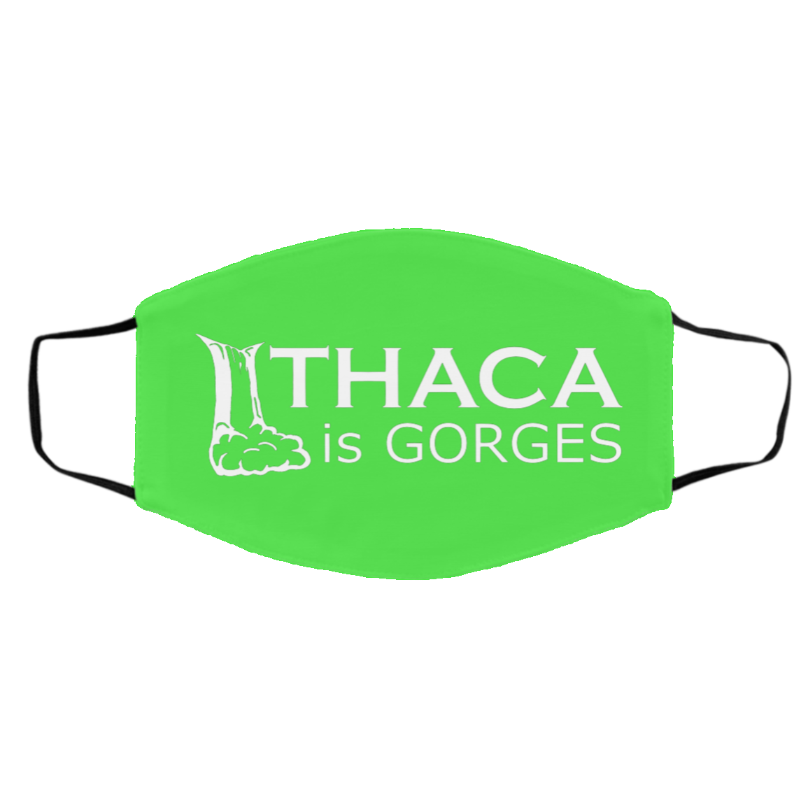 Ithaca Is Gorges - Med/Lg Face Mask (White Graphic)