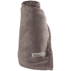 Ithaca Is Gorges Large Fleece Blanket (White Graphic)