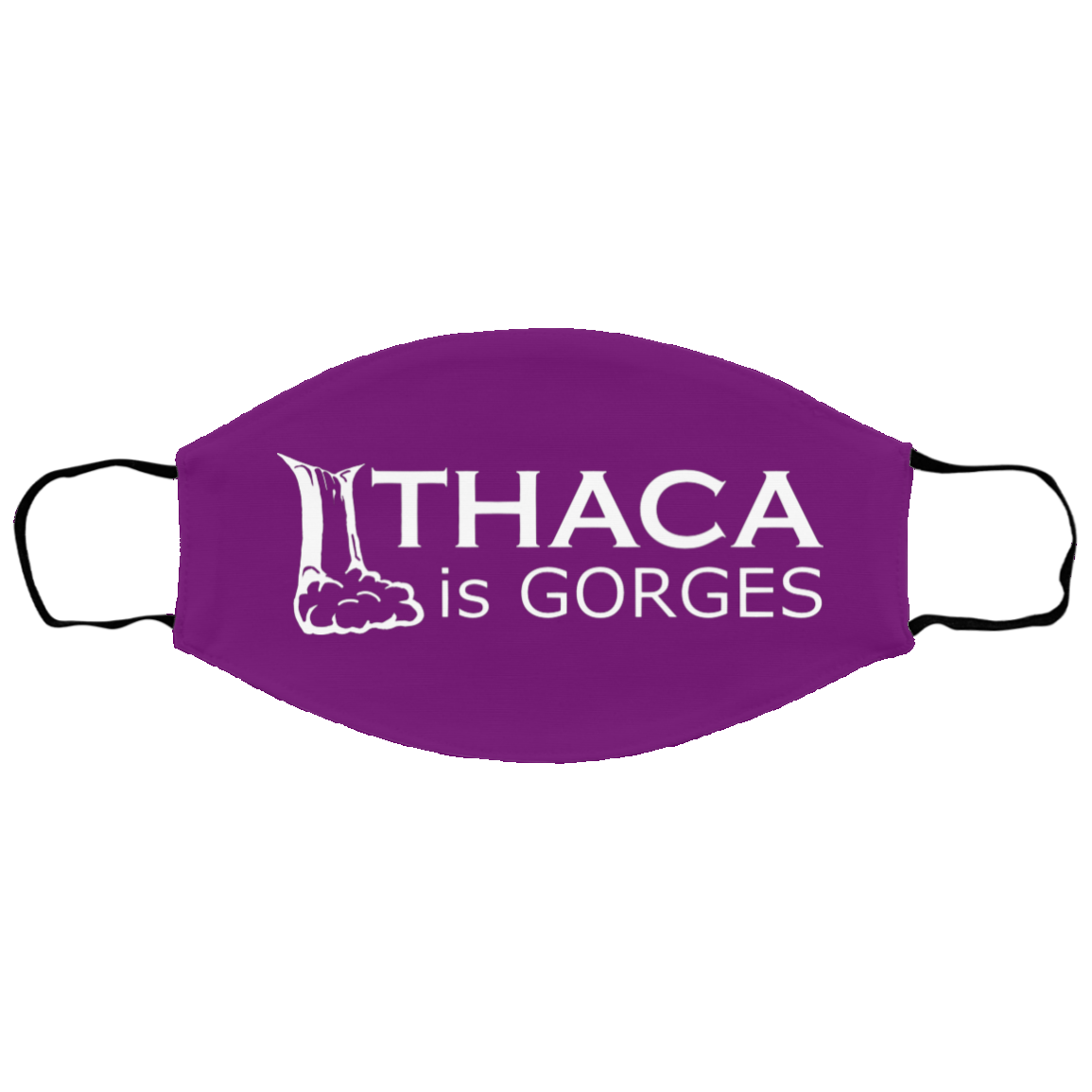 Ithaca Is Gorges - Sm/Med Face Mask (White Graphic)