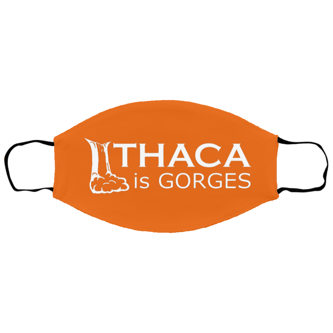 Ithaca Is Gorges - Sm/Med Face Mask (White Graphic)